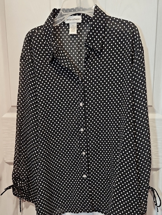 Draper'S & Damon'S Tops - Black & White Polka Dot Button-Down Shirt